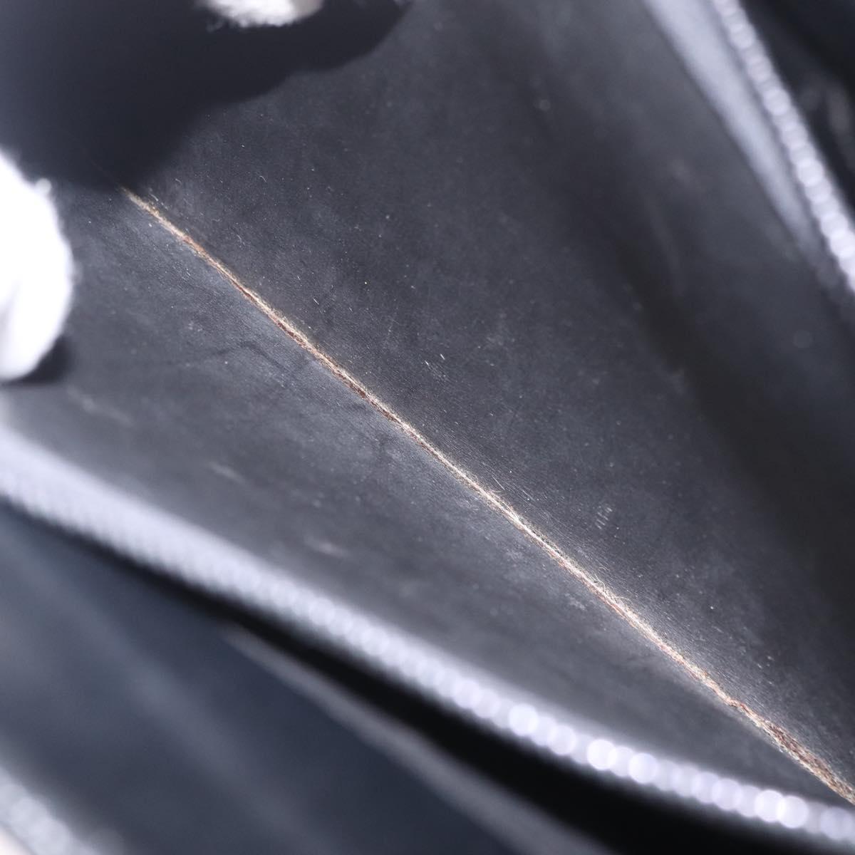 Christian Dior Hand Bag Leather Black Gold Auth 213852