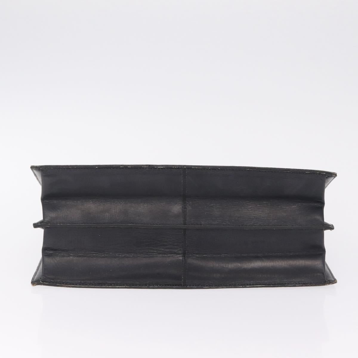 Christian Dior Hand Bag Leather Black Gold Auth 213852