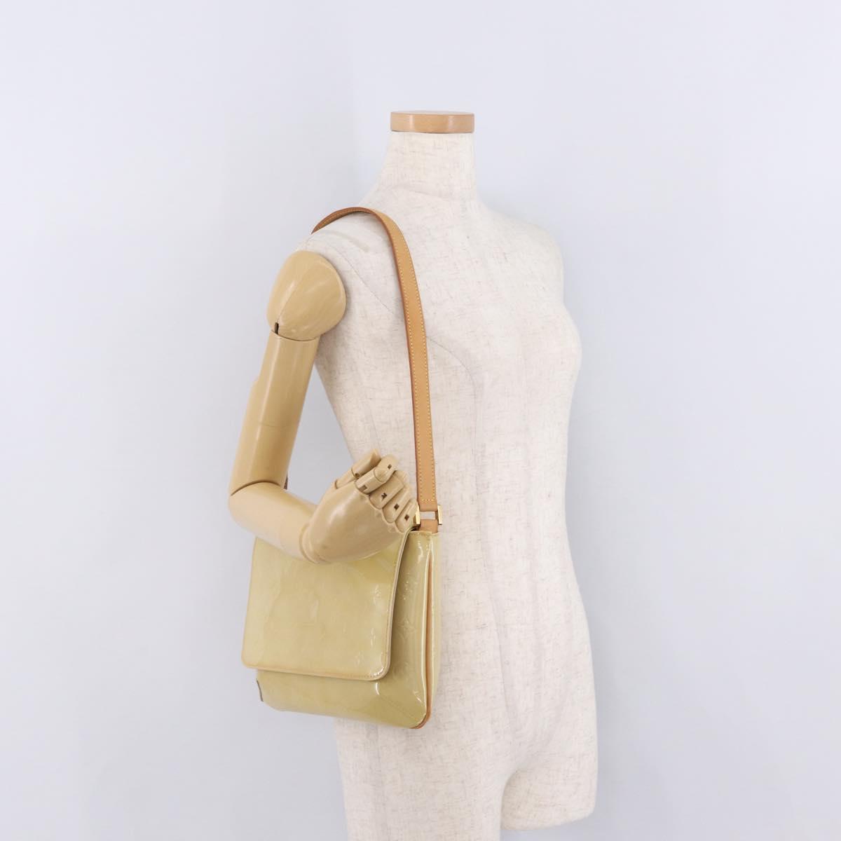 LOUIS VUITTON Monogram Vernis Thompson Street Bag Beige M91301 LV Auth 213857A
