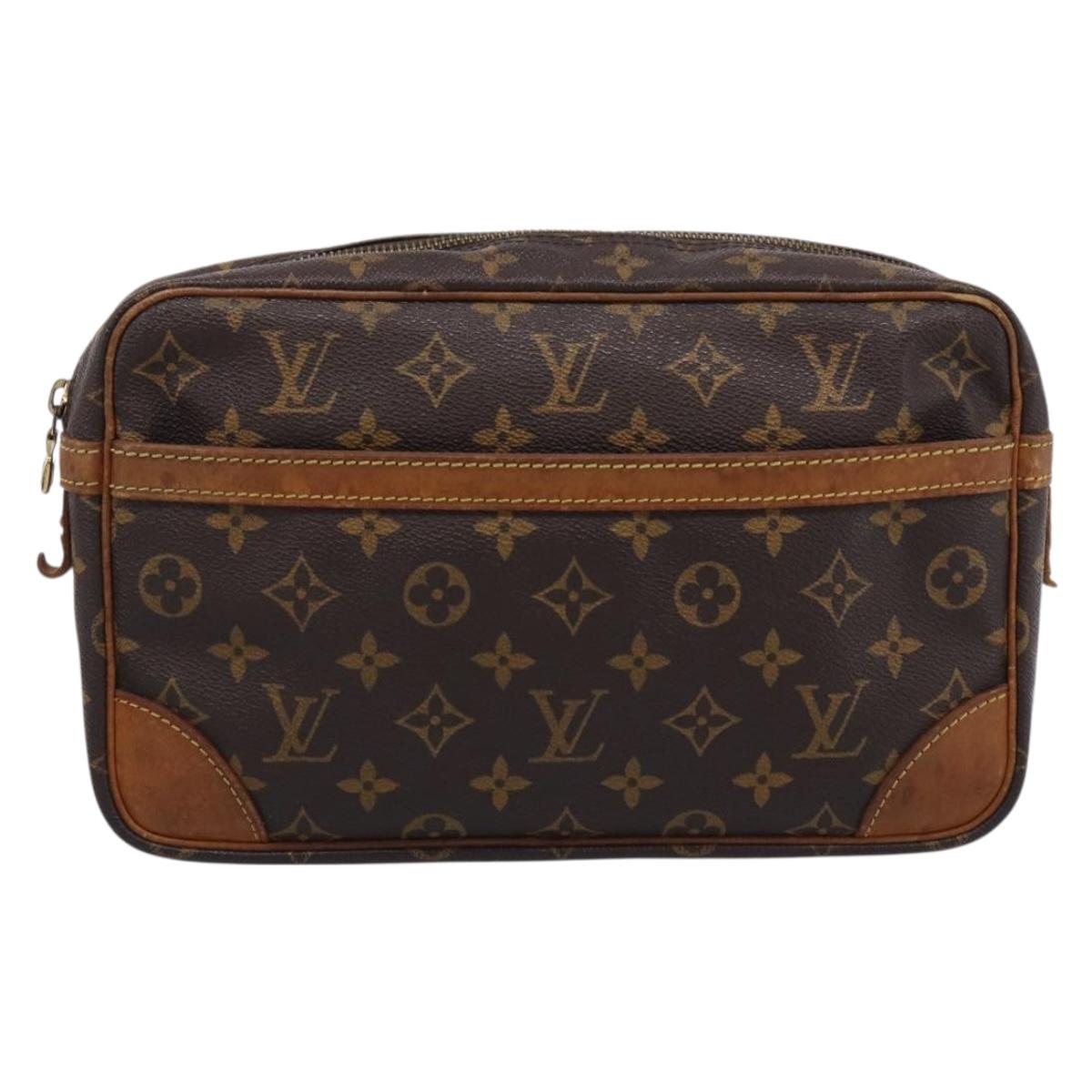 LOUIS VUITTON Monogram Compiegne 28 Clutch Bag M51845 LV Auth 213870