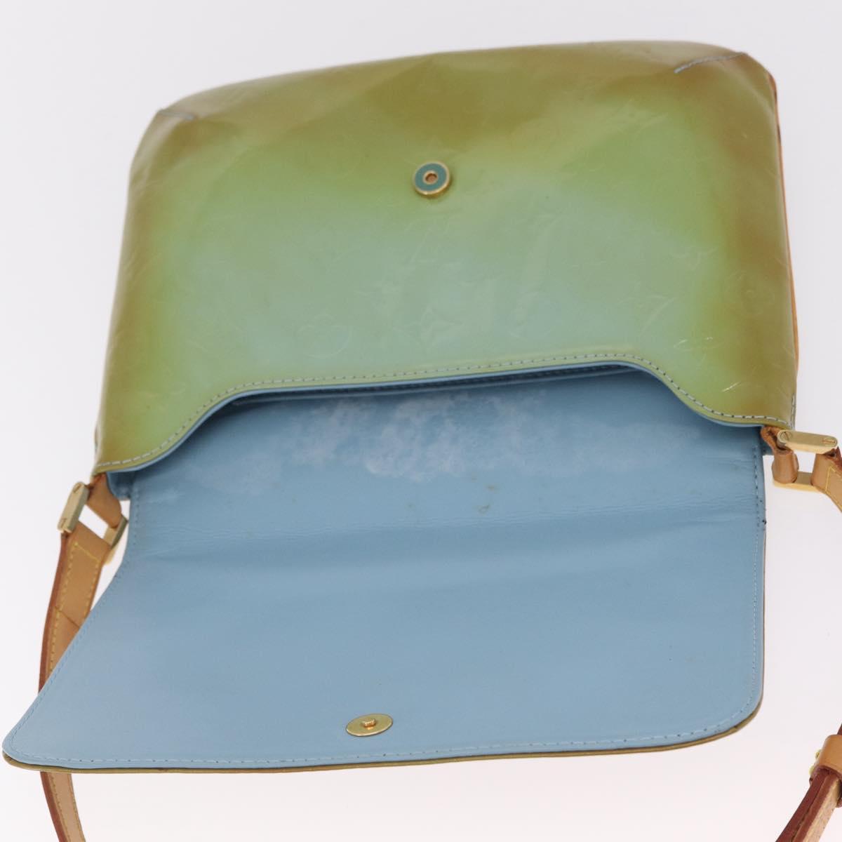 LOUIS VUITTON Vernis Thompson Street Bag Baby Blue M91009 LV Auth 213881