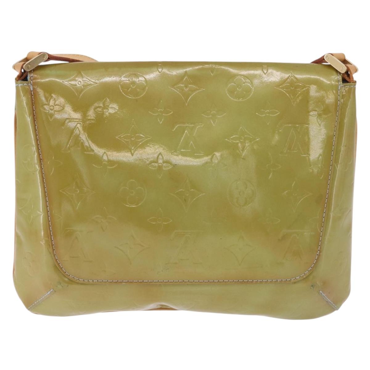 LOUIS VUITTON Vernis Thompson Street Bag Baby Blue M91009 LV Auth 213881