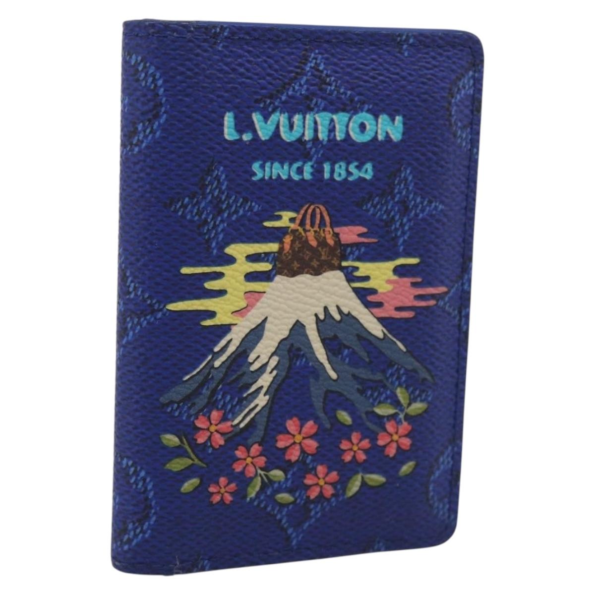 LOUIS VUITTON Monogram Organizer Dupoch Card Case Blue M25972 LV Auth 213885M
