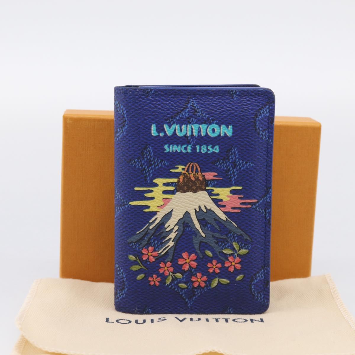 LOUIS VUITTON Monogram Organizer Dupoch Card Case Blue M25972 LV Auth 213885M