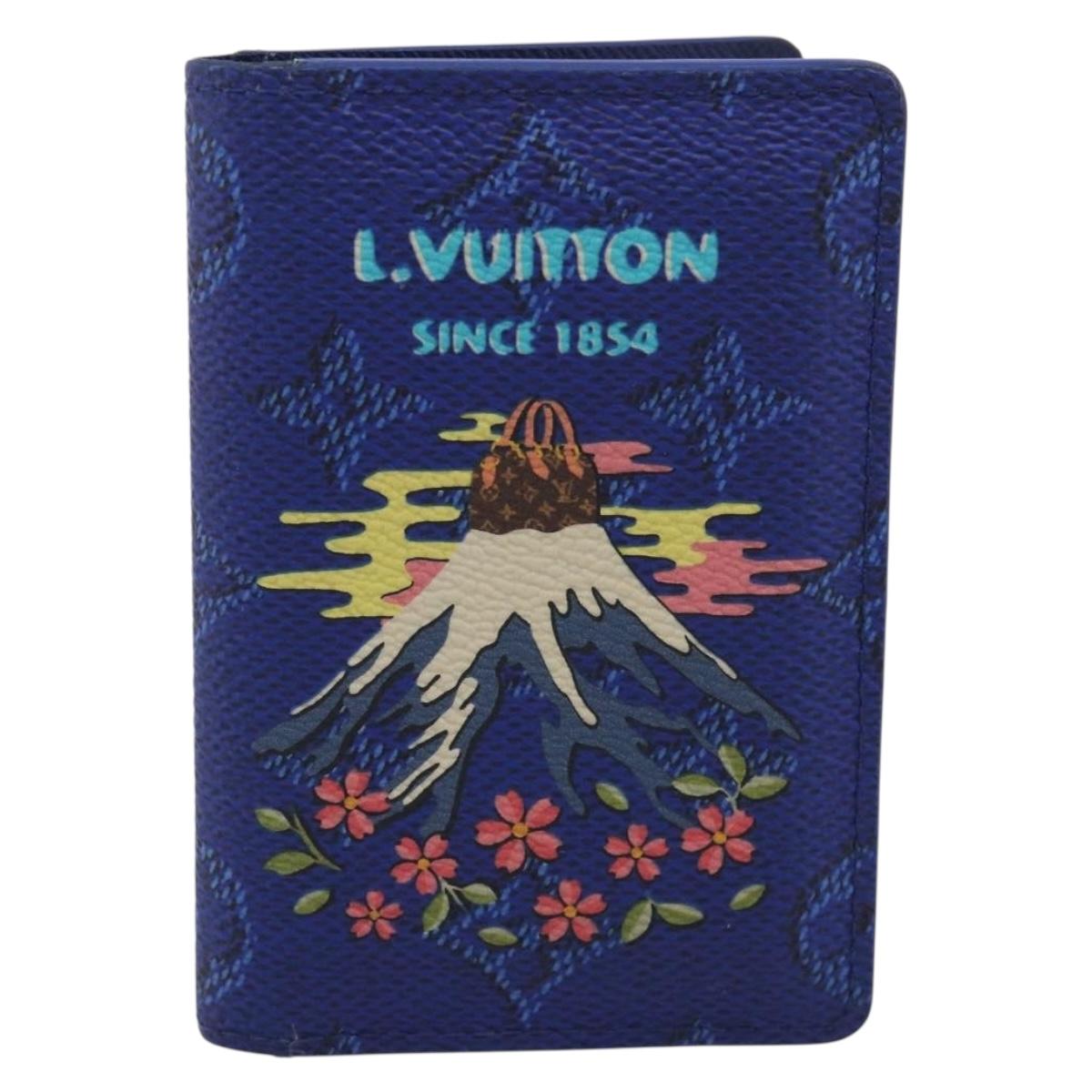 LOUIS VUITTON Monogram Organizer Dupoch Card Case Blue M25972 LV Auth 213885M