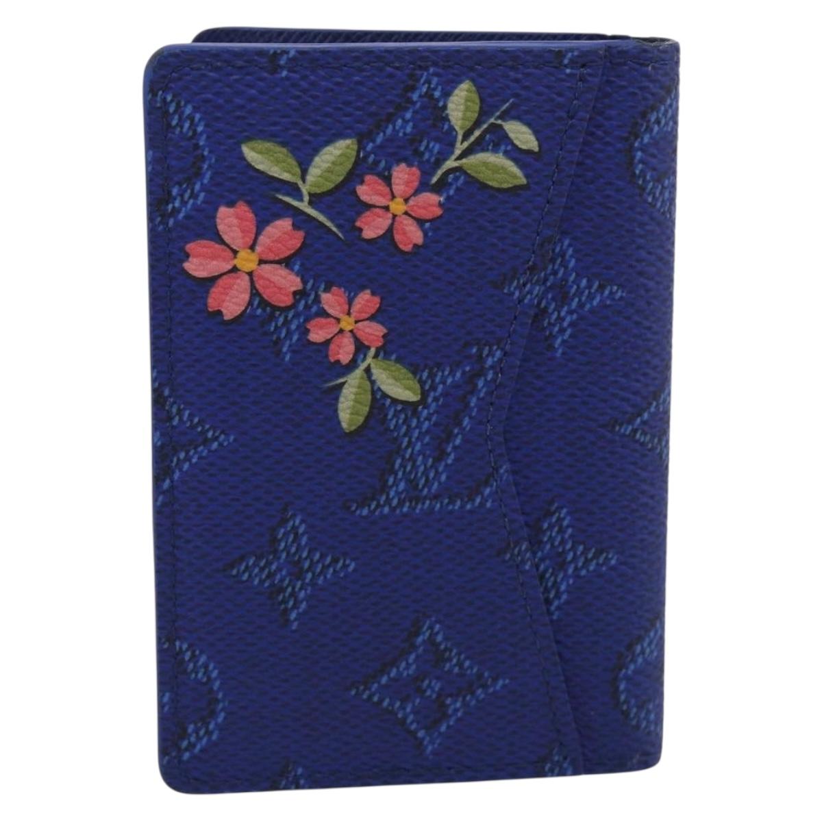 LOUIS VUITTON Monogram Organizer Dupoch Card Case Blue M25972 LV Auth 213885M