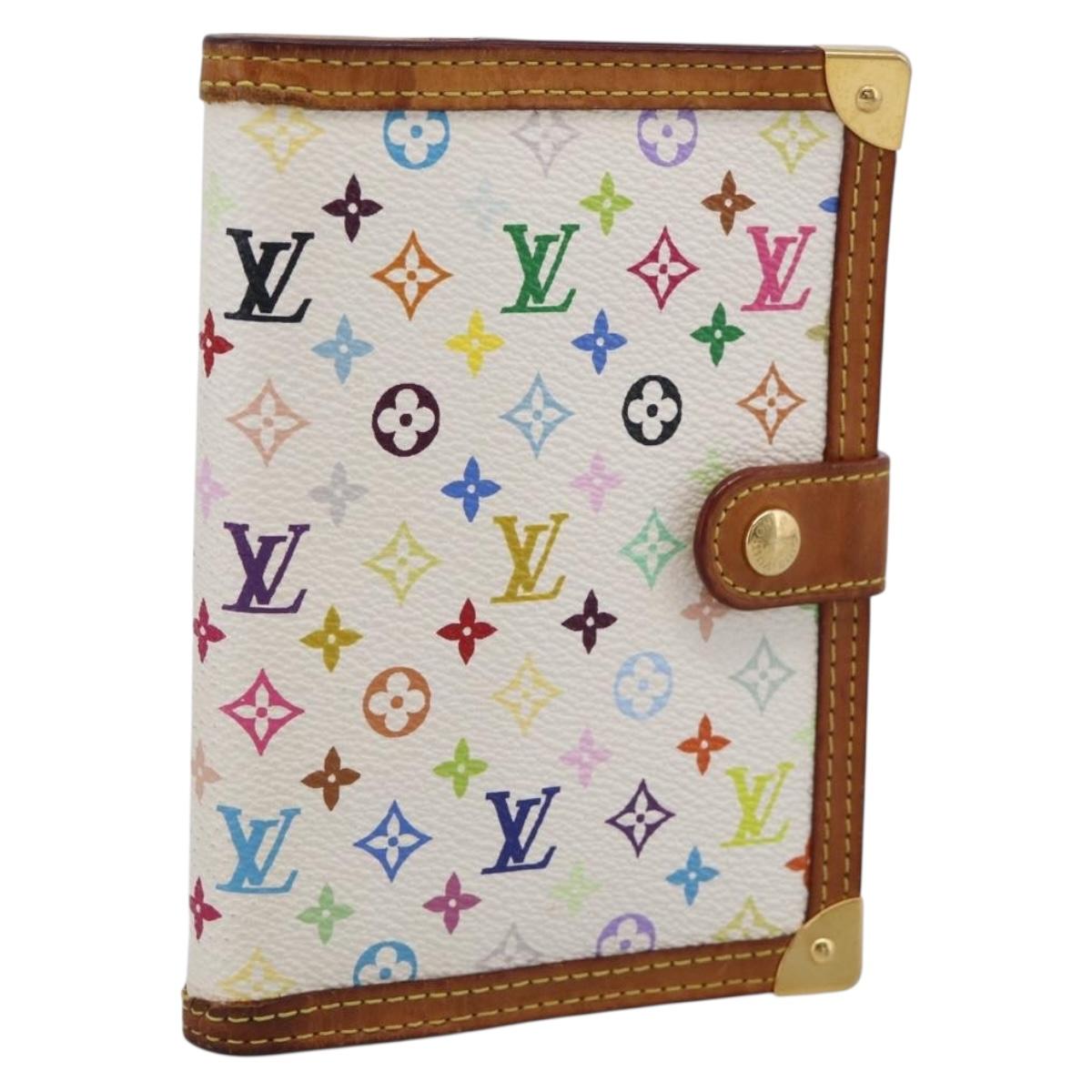 LOUIS VUITTON Multicolor Agenda PM Day Planner Cover White R21074 LV Auth 213886