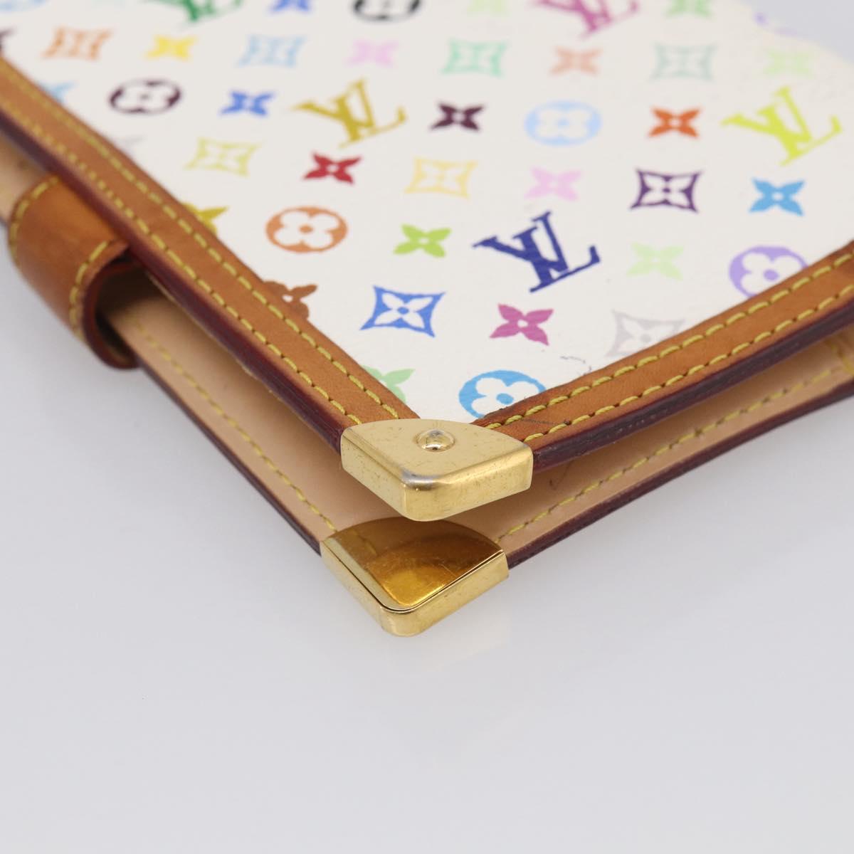 LOUIS VUITTON Multicolor Agenda PM Day Planner Cover White R21074 LV Auth 213886