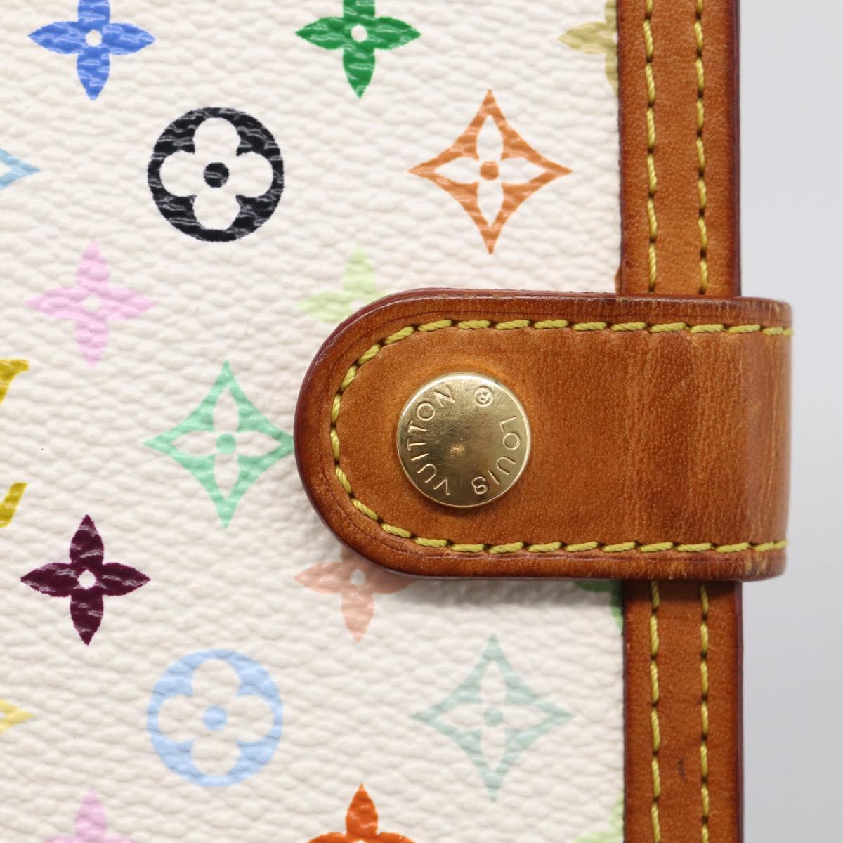 LOUIS VUITTON Multicolor Agenda PM Day Planner Cover White R21074 LV Auth 213886
