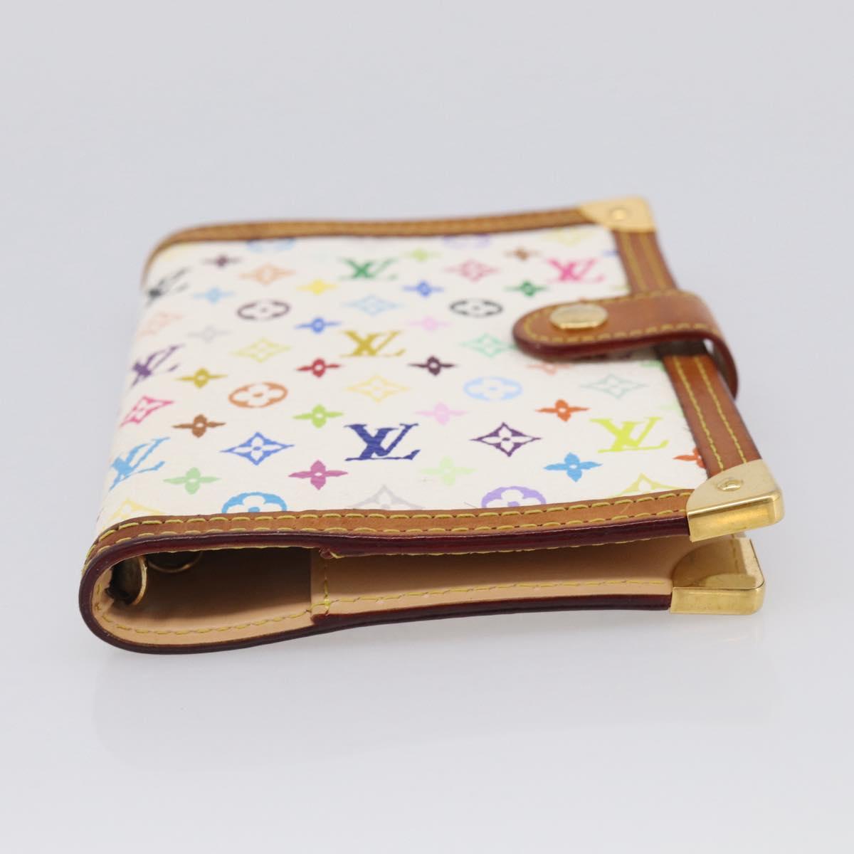 LOUIS VUITTON Multicolor Agenda PM Day Planner Cover White R21074 LV Auth 213886