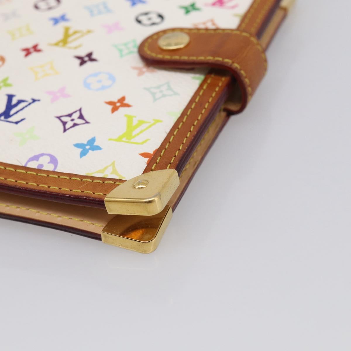 LOUIS VUITTON Multicolor Agenda PM Day Planner Cover White R21074 LV Auth 213886