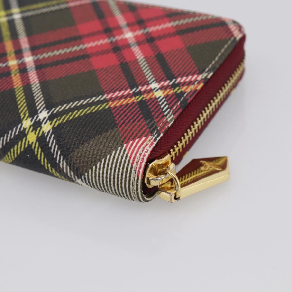 Vivienne Westwood Long Wallet PVC Canvas Red Gold Auth 213887A