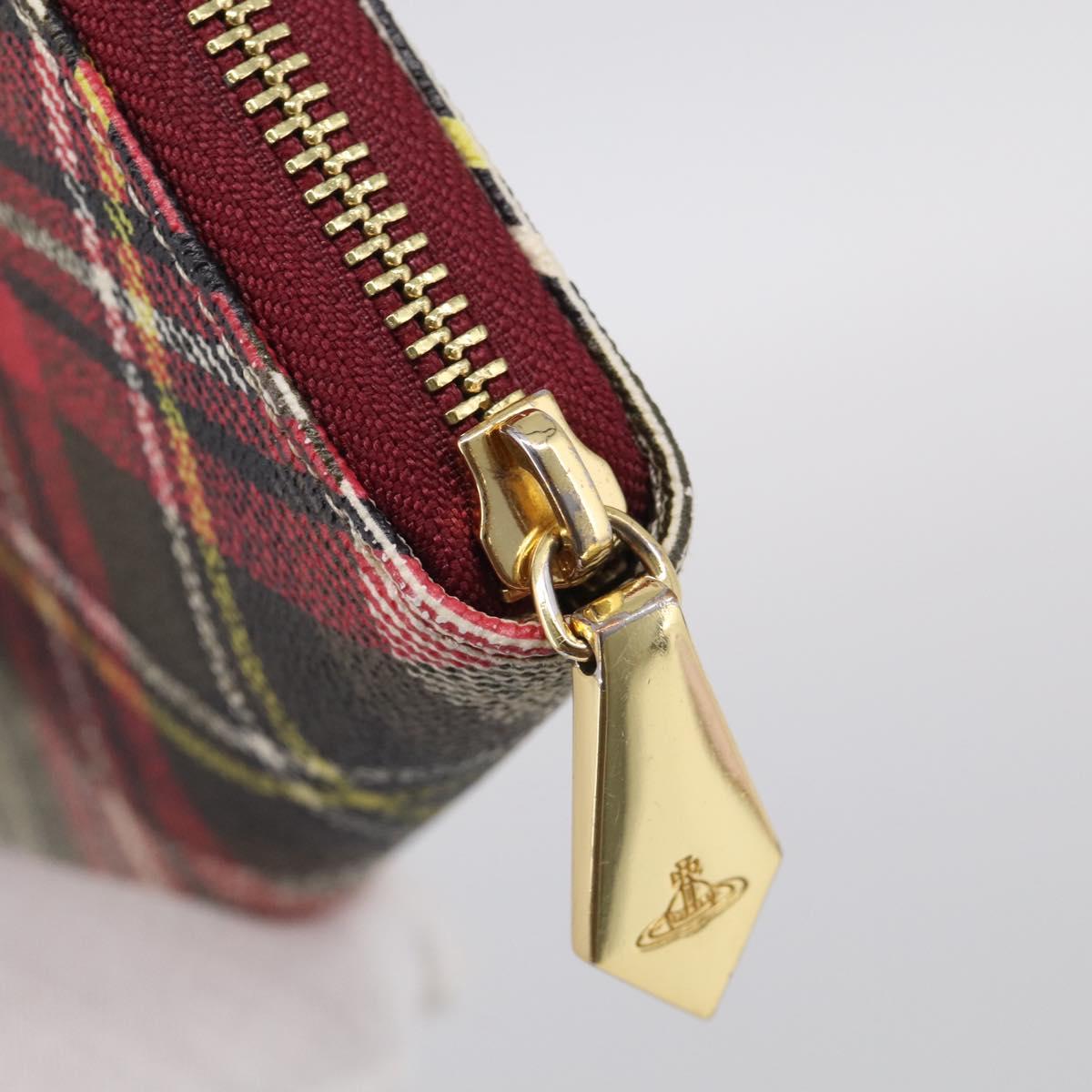 Vivienne Westwood Long Wallet PVC Canvas Red Gold Auth 213887A