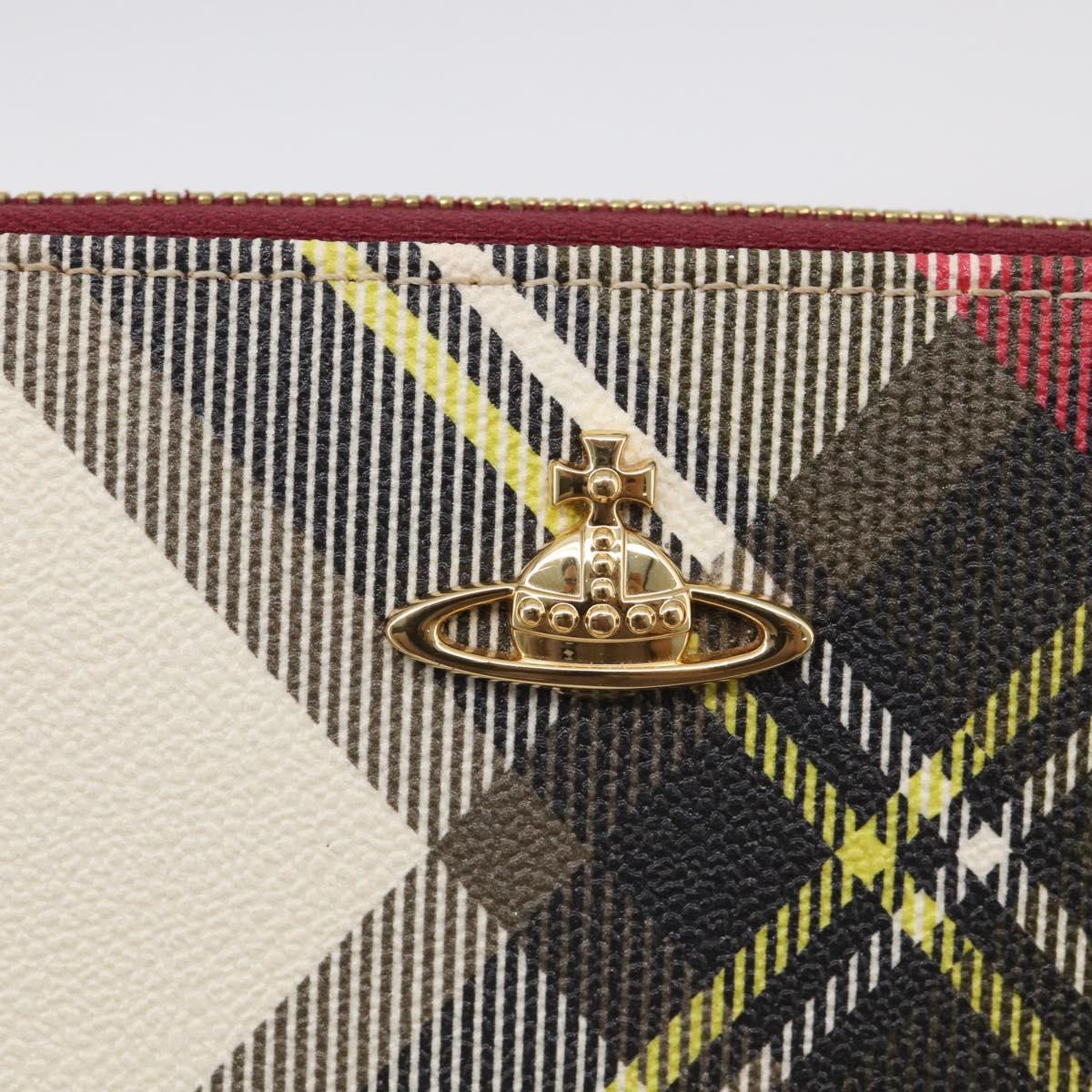 Vivienne Westwood Long Wallet PVC Canvas Red Gold Auth 213887A