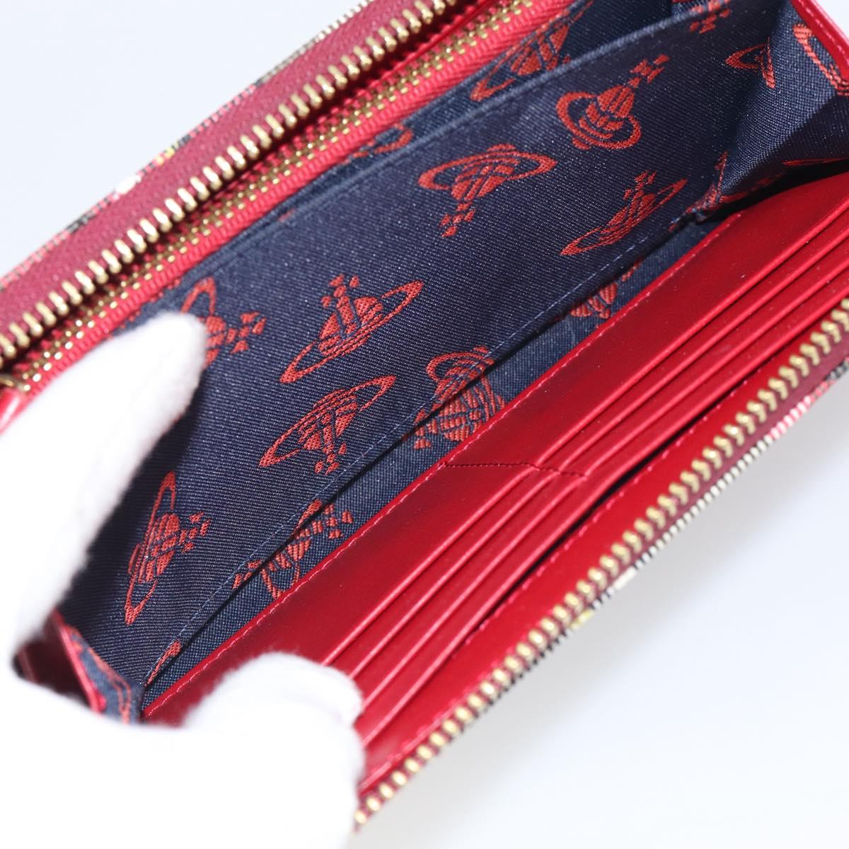 Vivienne Westwood Long Wallet PVC Canvas Red Gold Auth 213887A