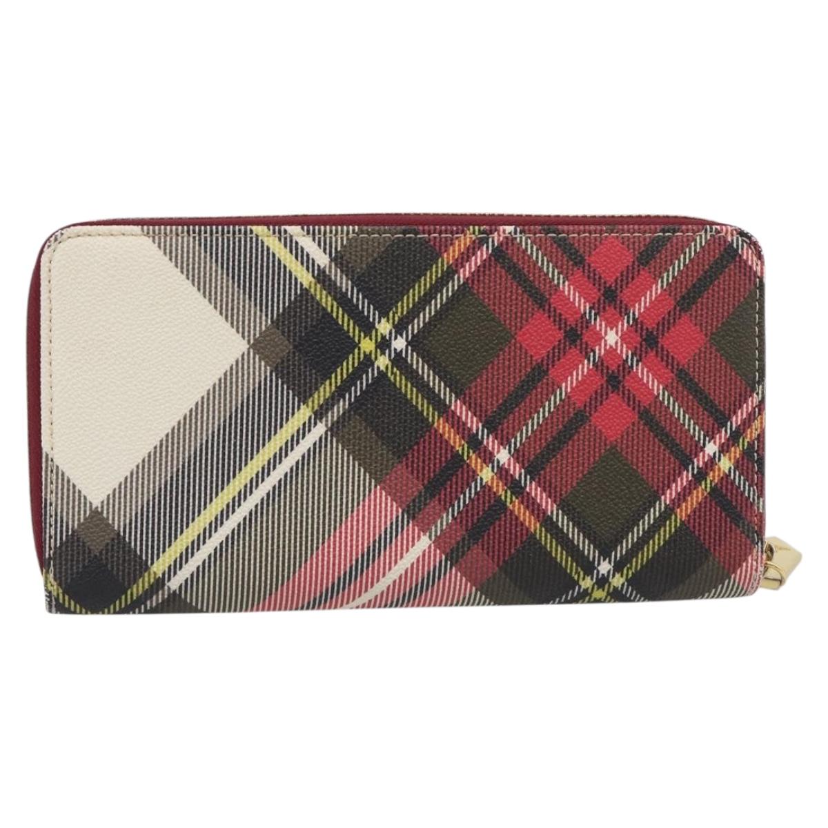 Vivienne Westwood Long Wallet PVC Canvas Red Gold Auth 213887A