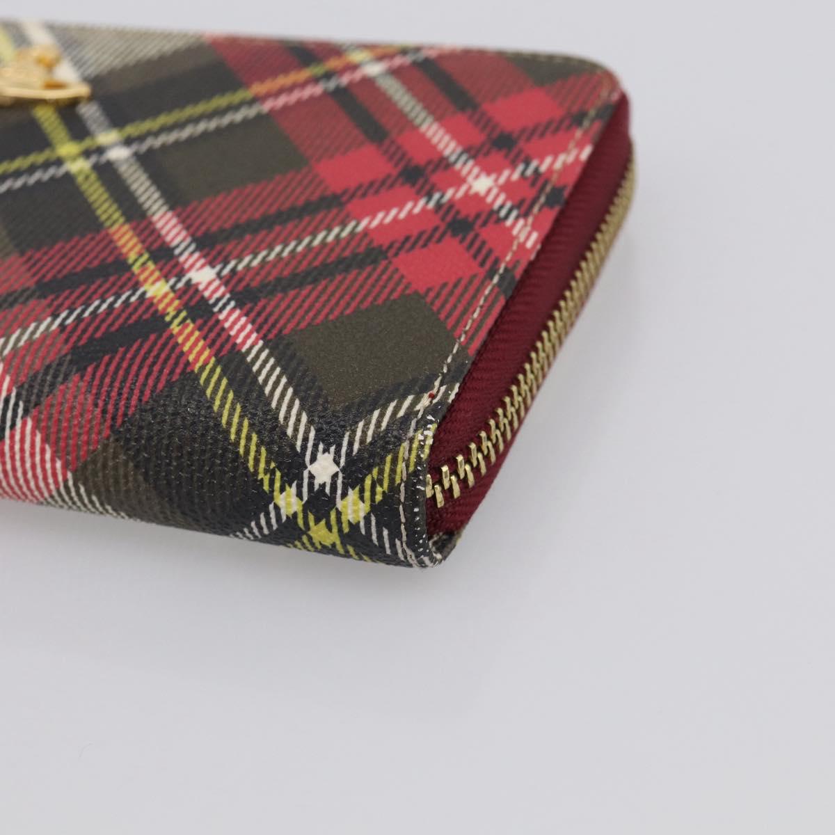 Vivienne Westwood Long Wallet PVC Canvas Red Gold Auth 213887A