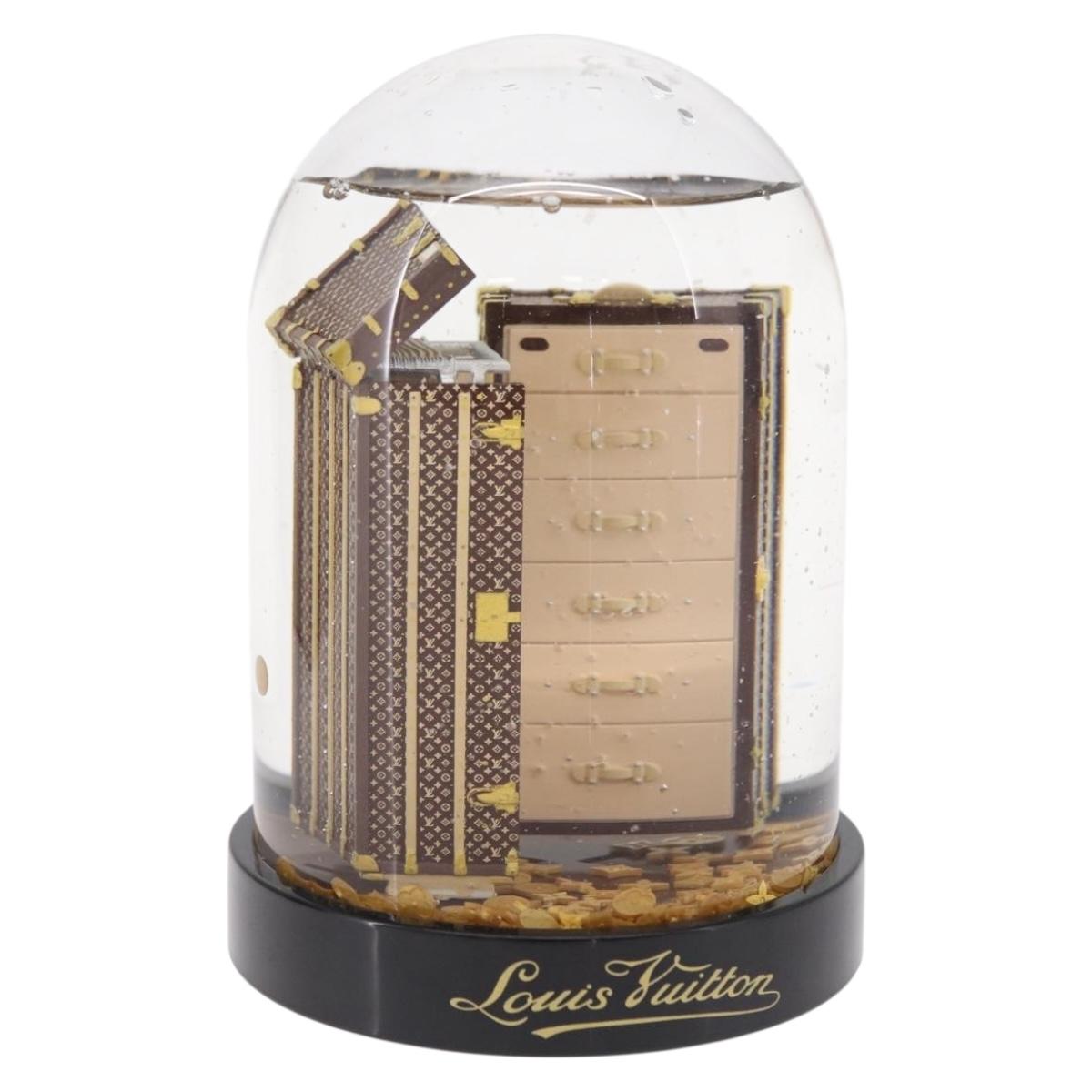 LOUIS VUITTON Trunk Snow Globe Glass Clear LV Auth 213900M