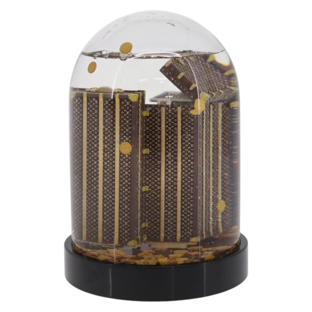 LOUIS VUITTON Trunk Snow Globe Glass Clear LV Auth 213900M