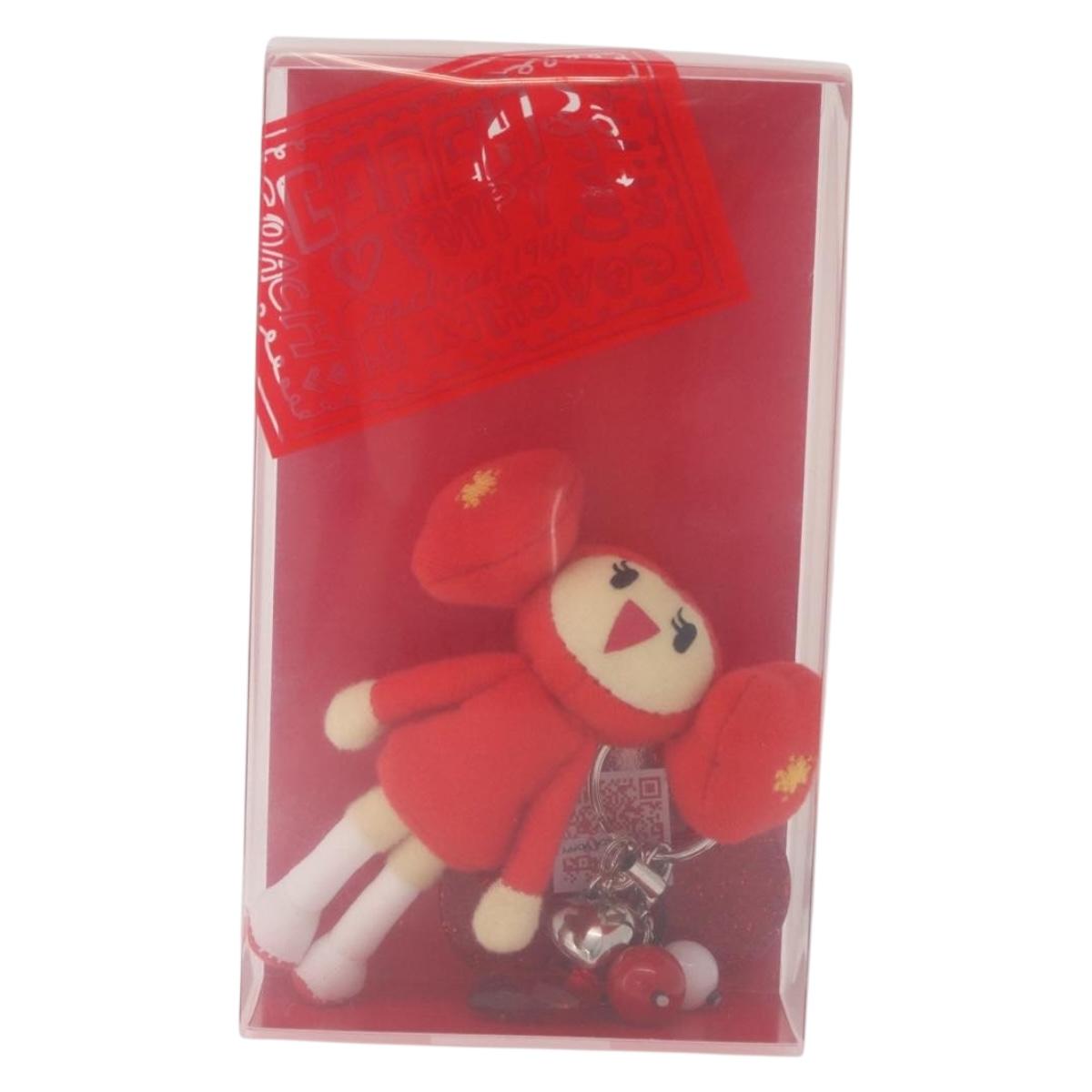 Coach Poppy-chan Key Holder Cotton Unopened Red Gold Auth 213903V