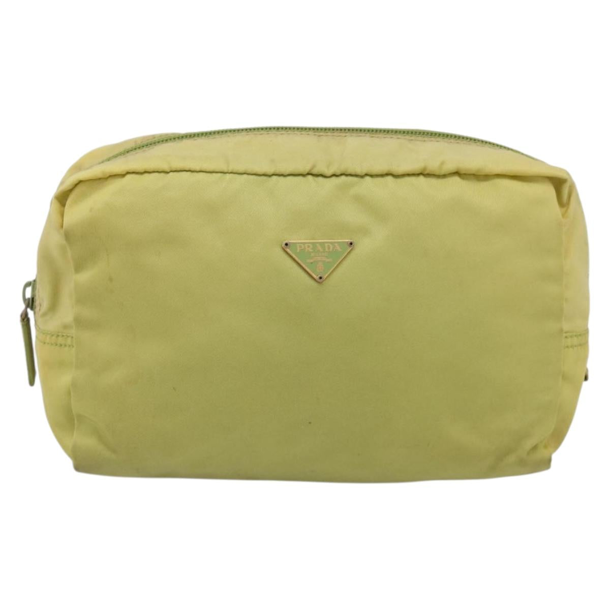 PRADA Pouch Nylon 2 Set Brown Green Auth 213908