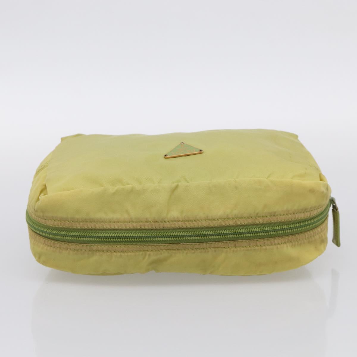 PRADA Pouch Nylon 2 Set Brown Green Auth 213908