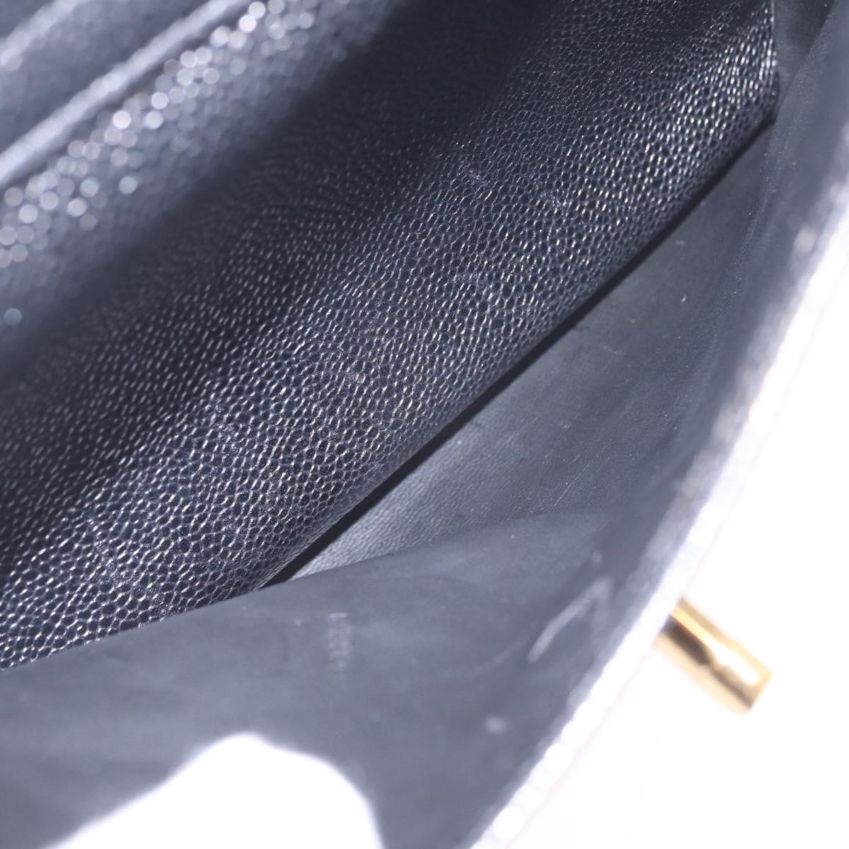 CHANEL Chain Shoulder Tote Bag Caviar Skin Black Gold CC Auth 213926V