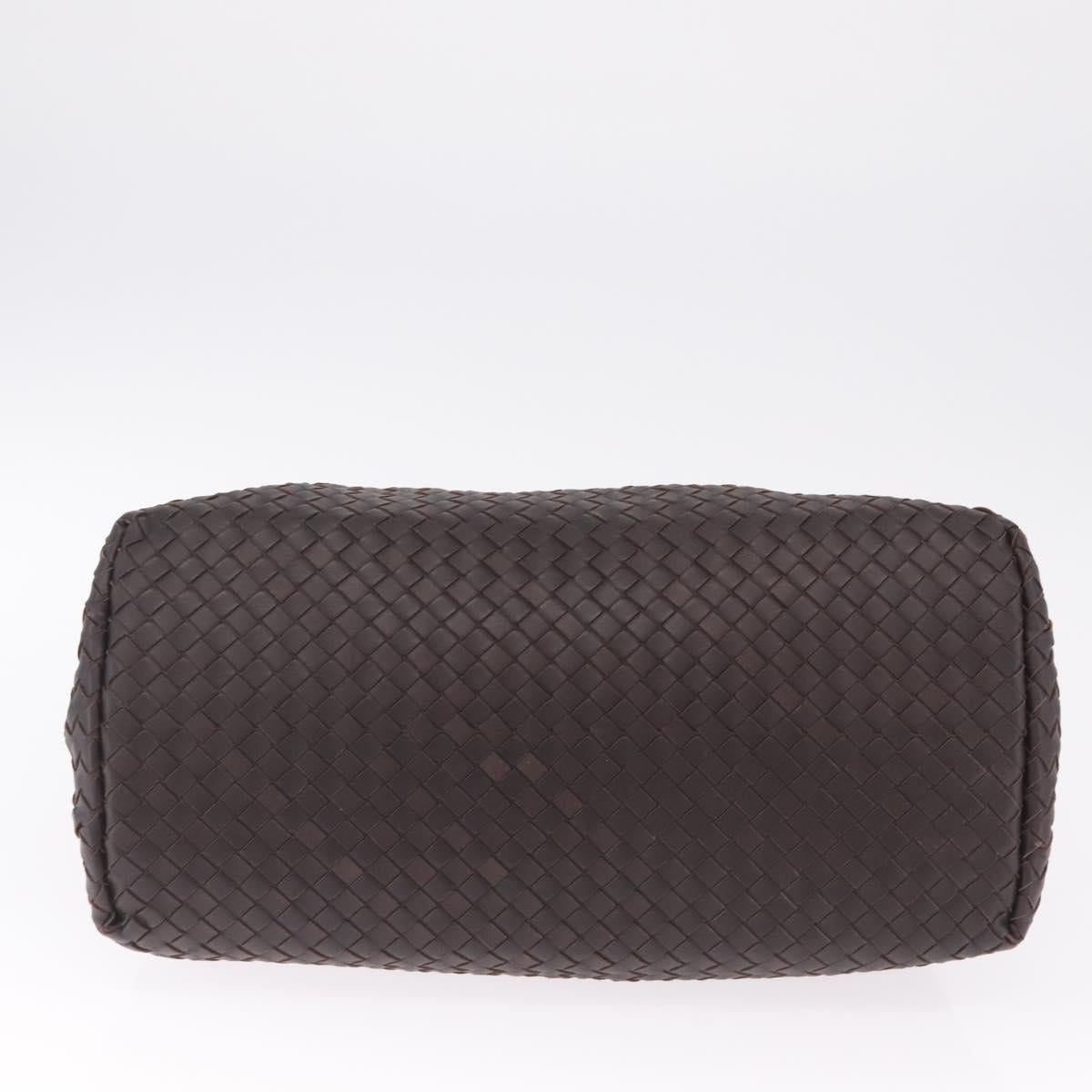 Bottega Veneta INTRECCIATO Rome Hand Bag Leather Brown Gold 171265 Auth 213934V