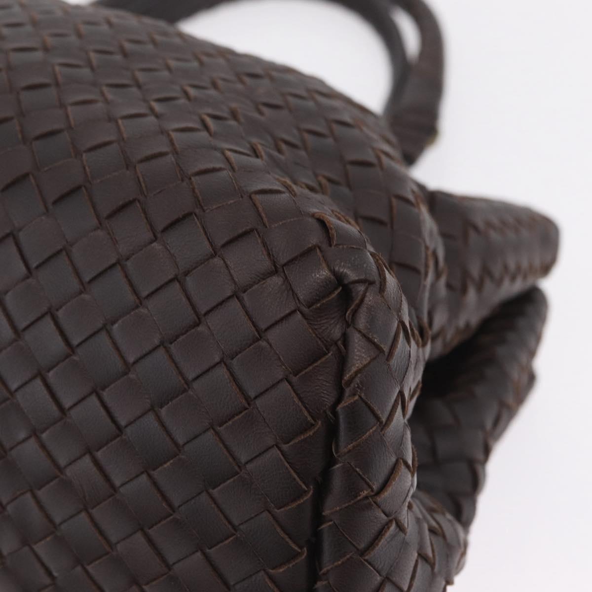 Bottega Veneta INTRECCIATO Rome Hand Bag Leather Brown Gold 171265 Auth 213934V