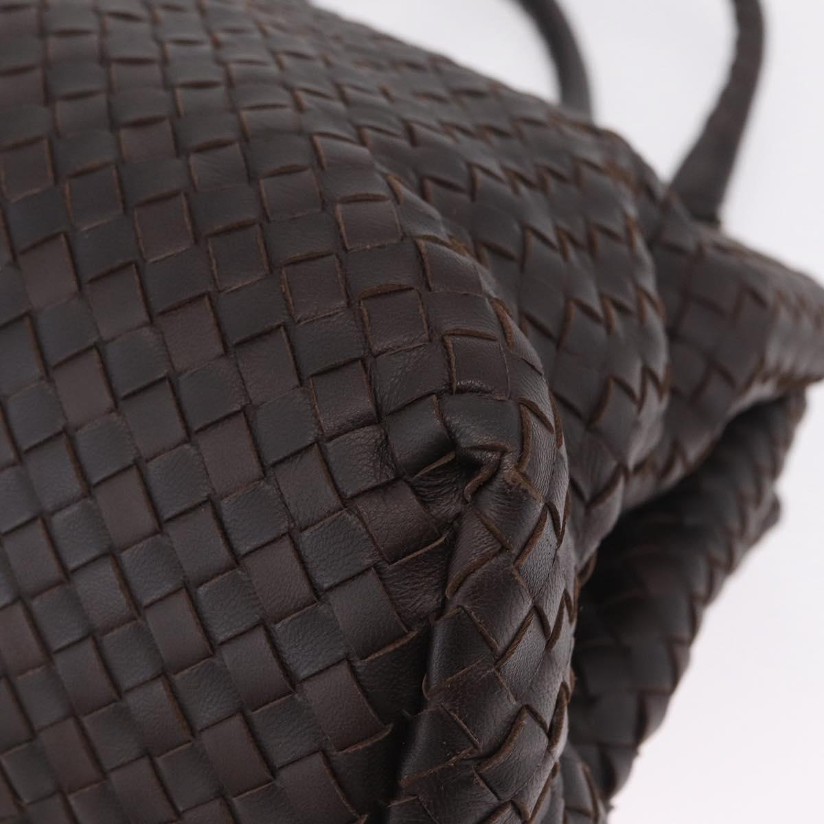 Bottega Veneta INTRECCIATO Rome Hand Bag Leather Brown Gold 171265 Auth 213934V