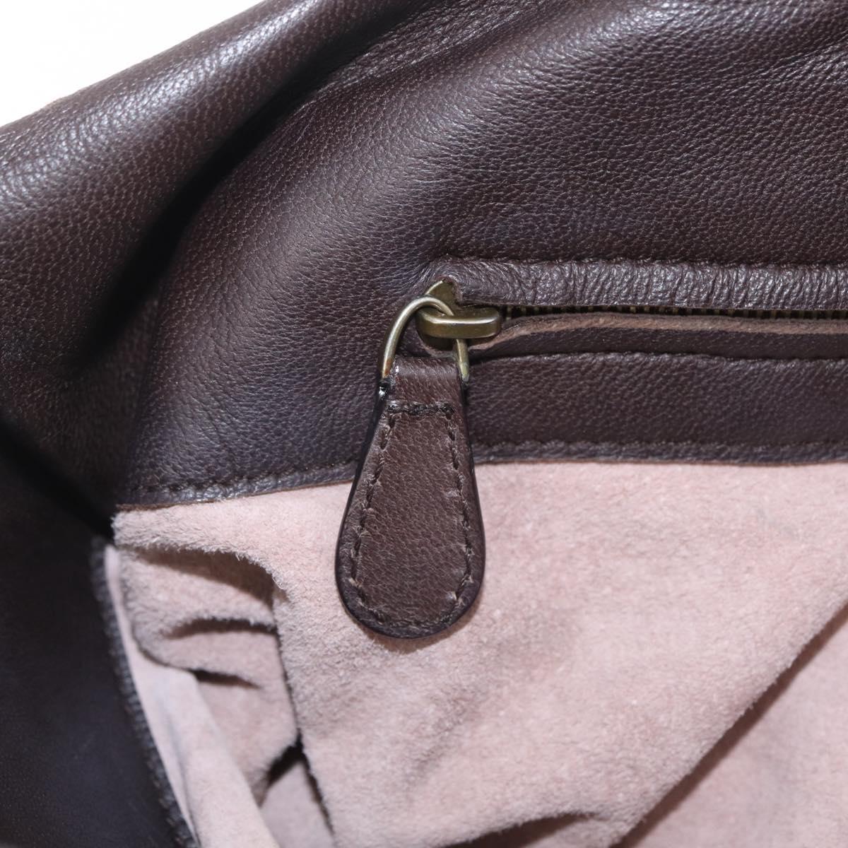 Bottega Veneta INTRECCIATO Rome Hand Bag Leather Brown Gold 171265 Auth 213934V