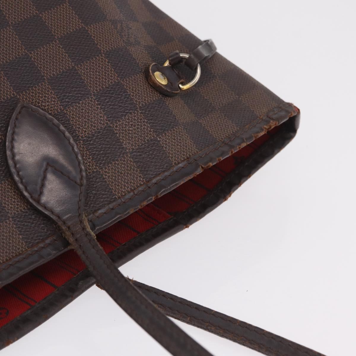 LOUIS VUITTON Damier Ebene Neverfull MM Tote Bag N51105 LV Auth 213941