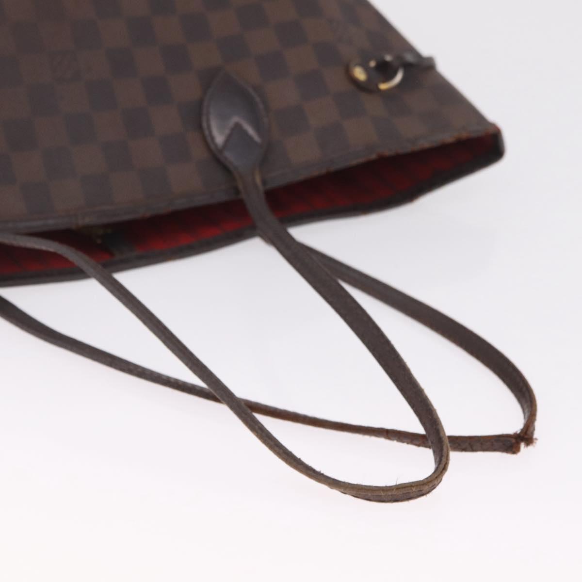 LOUIS VUITTON Damier Ebene Neverfull MM Tote Bag N51105 LV Auth 213941