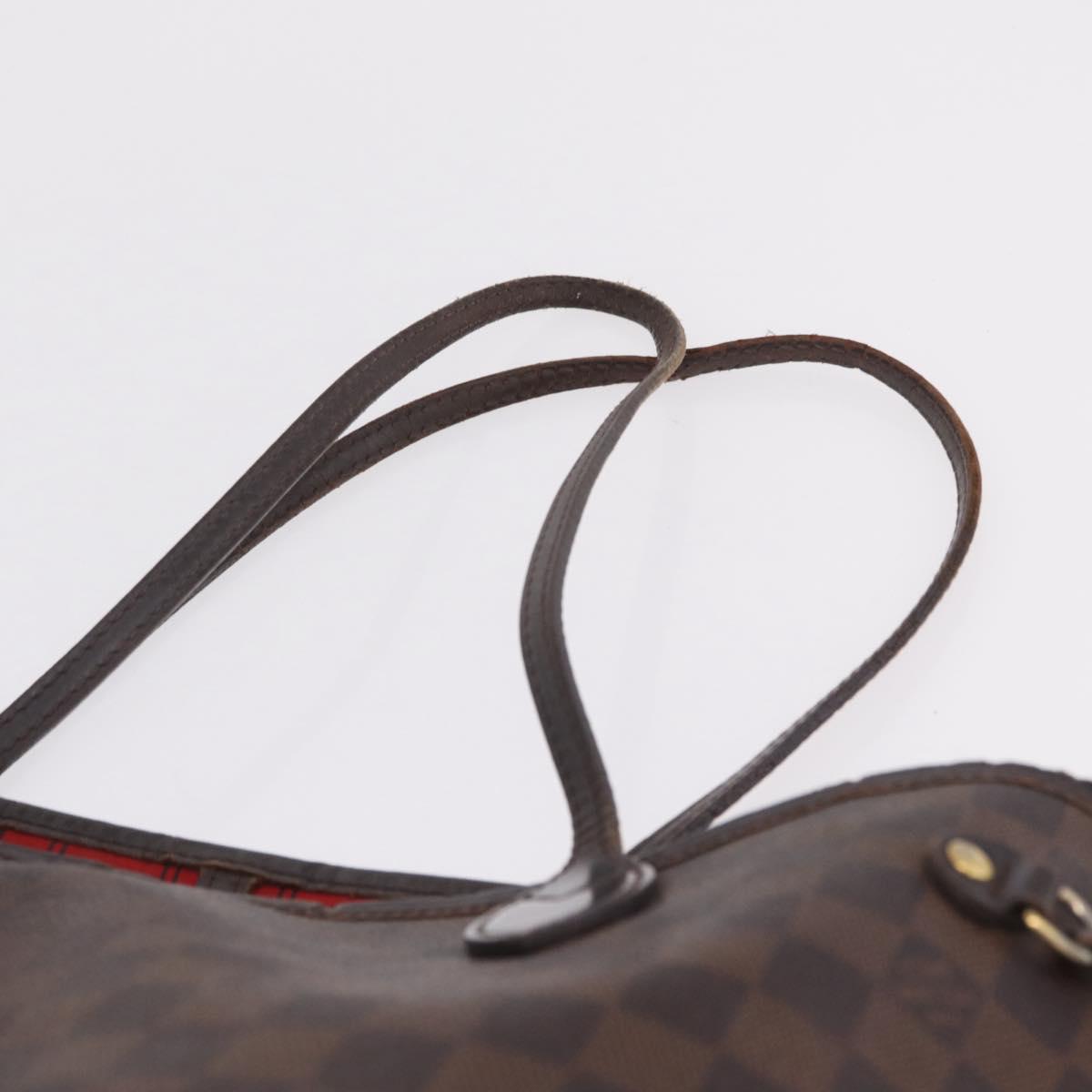 LOUIS VUITTON Damier Ebene Neverfull MM Tote Bag N51105 LV Auth 213941