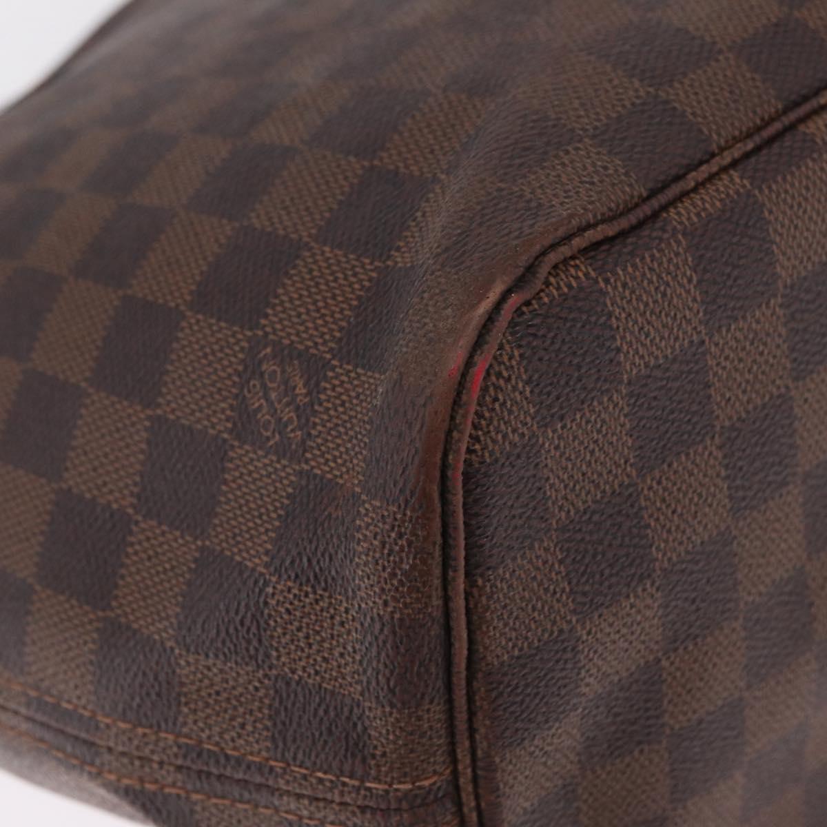 LOUIS VUITTON Damier Ebene Neverfull MM Tote Bag N51105 LV Auth 213941