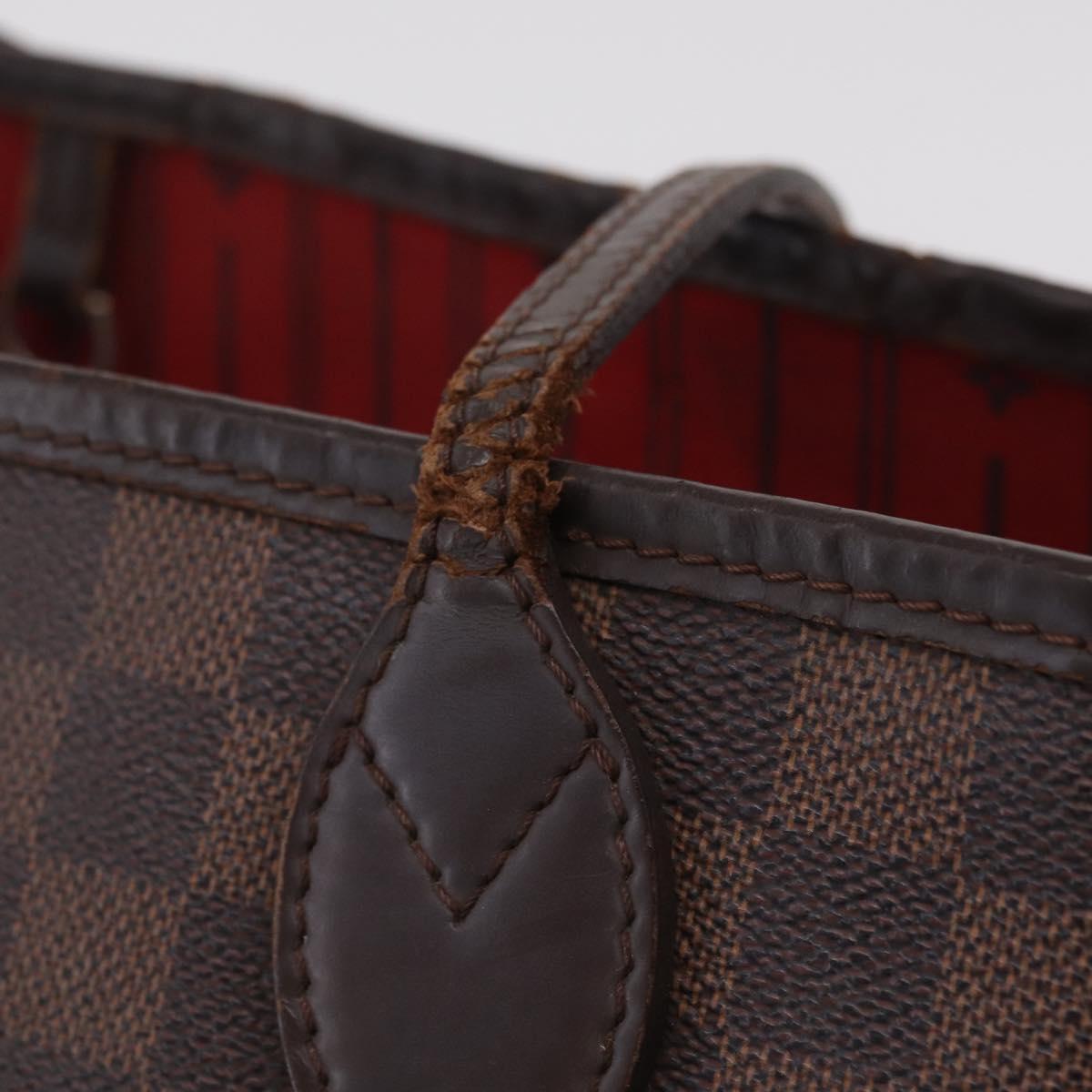 LOUIS VUITTON Damier Ebene Neverfull MM Tote Bag N51105 LV Auth 213941