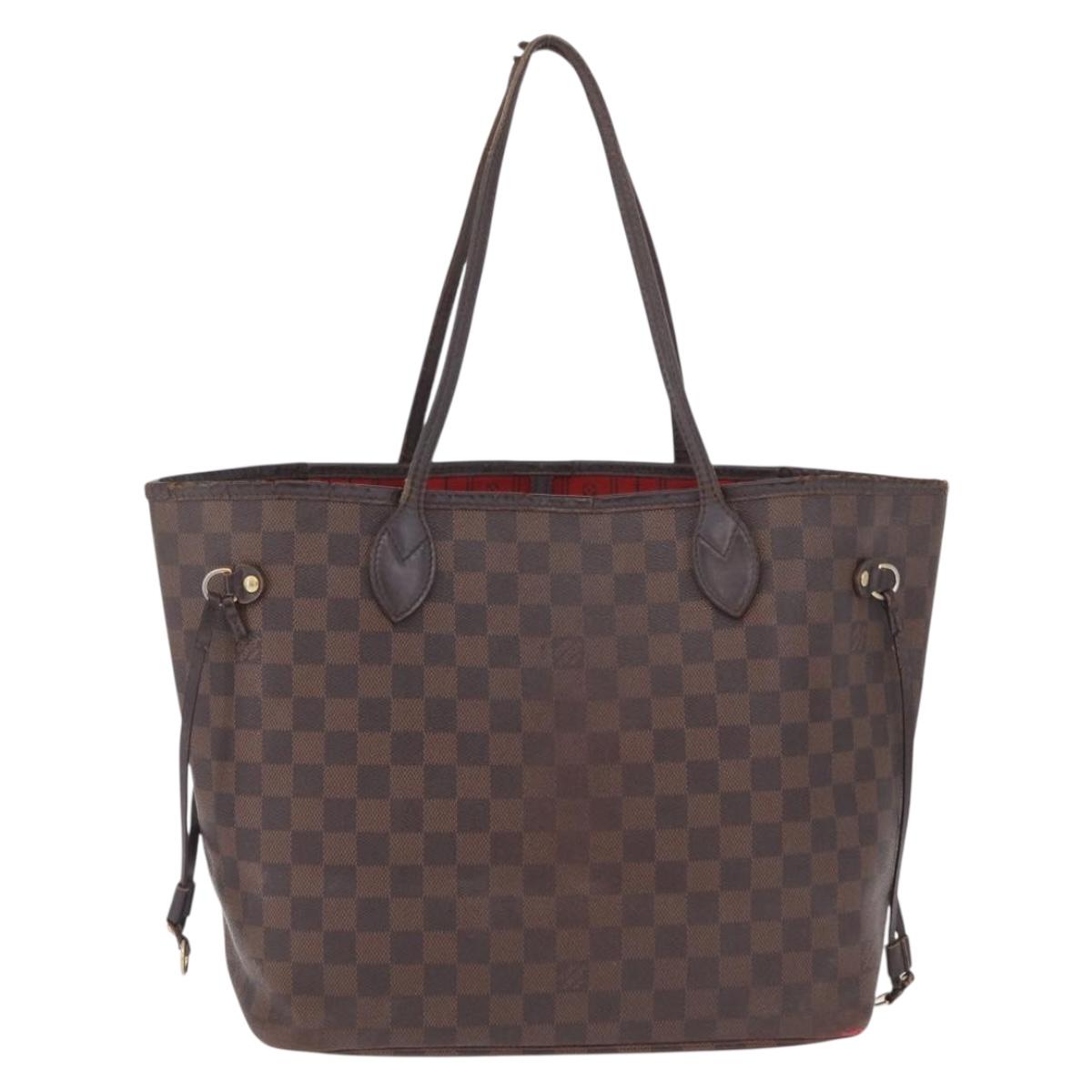 LOUIS VUITTON Damier Ebene Neverfull MM Tote Bag N51105 LV Auth 213941