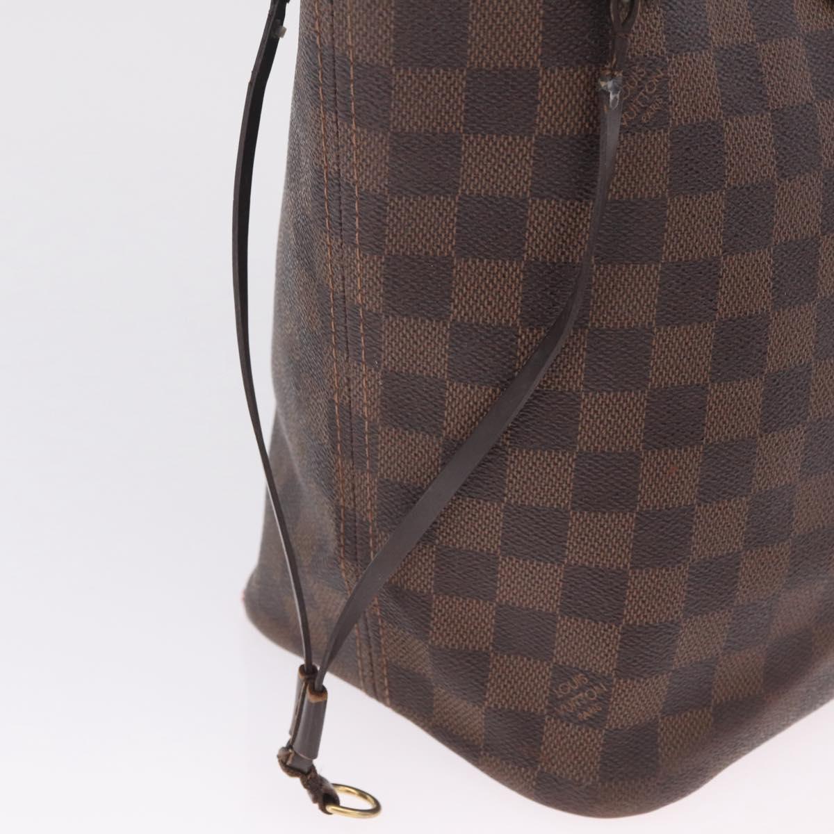 LOUIS VUITTON Damier Ebene Neverfull MM Tote Bag N51105 LV Auth 213941