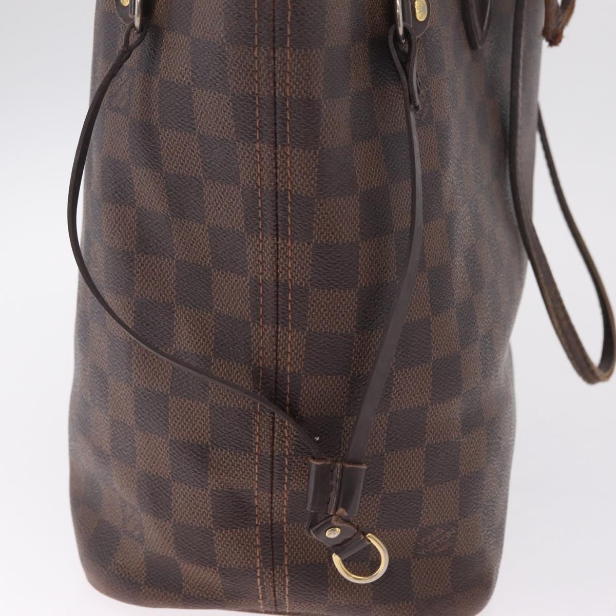 LOUIS VUITTON Damier Ebene Neverfull MM Tote Bag N51105 LV Auth 213941