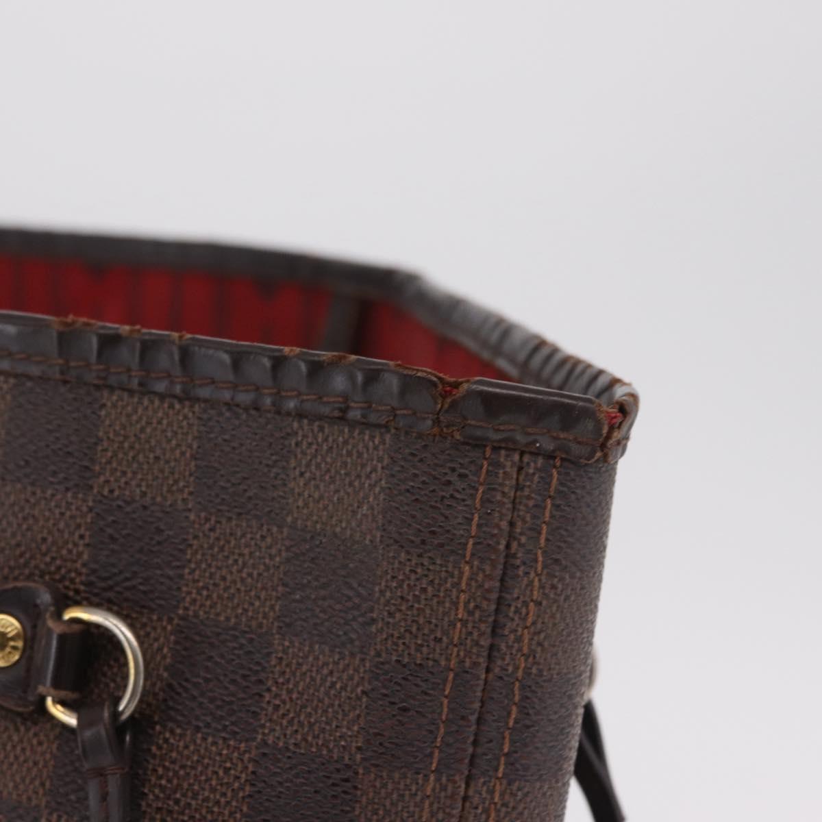 LOUIS VUITTON Damier Ebene Neverfull MM Tote Bag N51105 LV Auth 213941