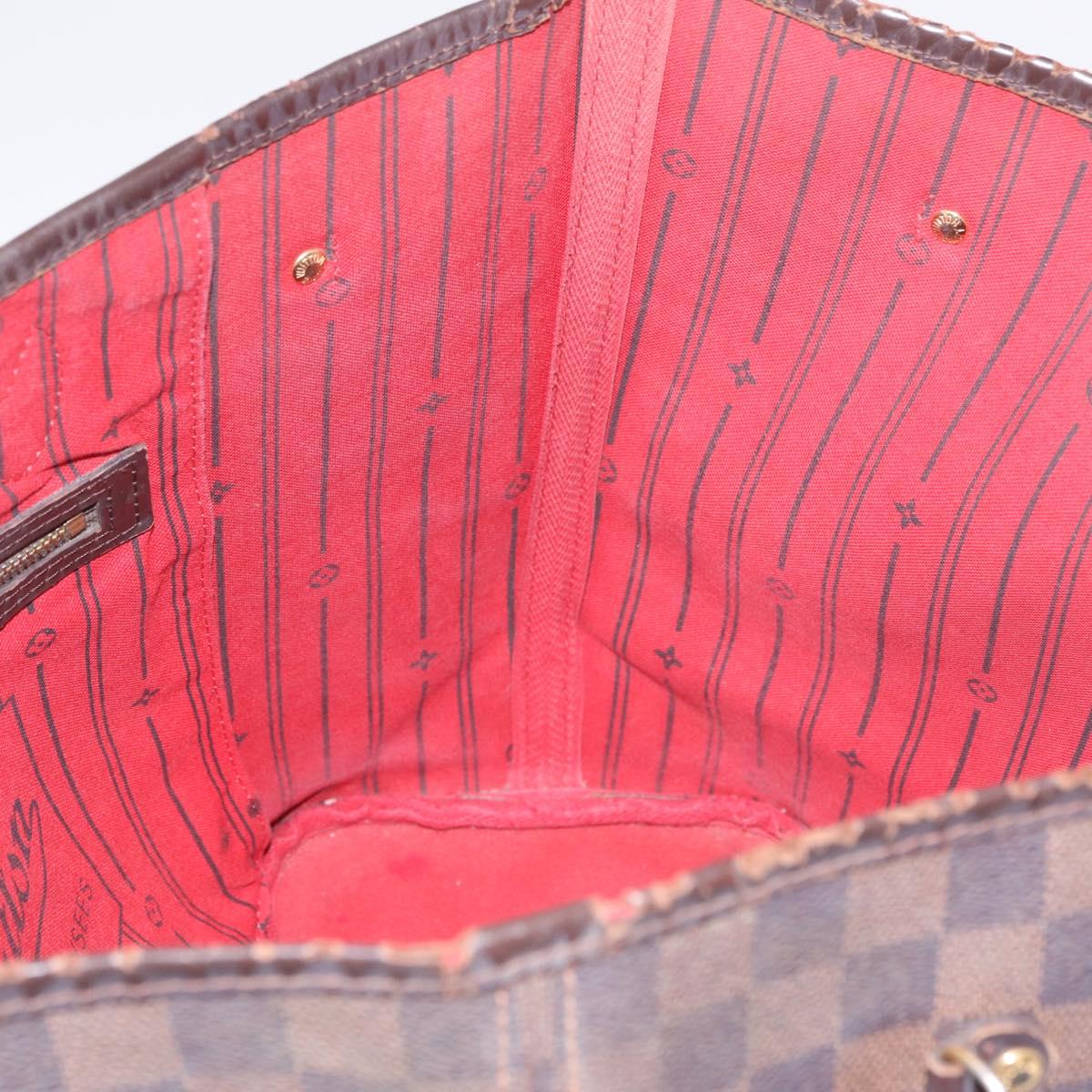 LOUIS VUITTON Damier Ebene Neverfull MM Tote Bag N51105 LV Auth 213941
