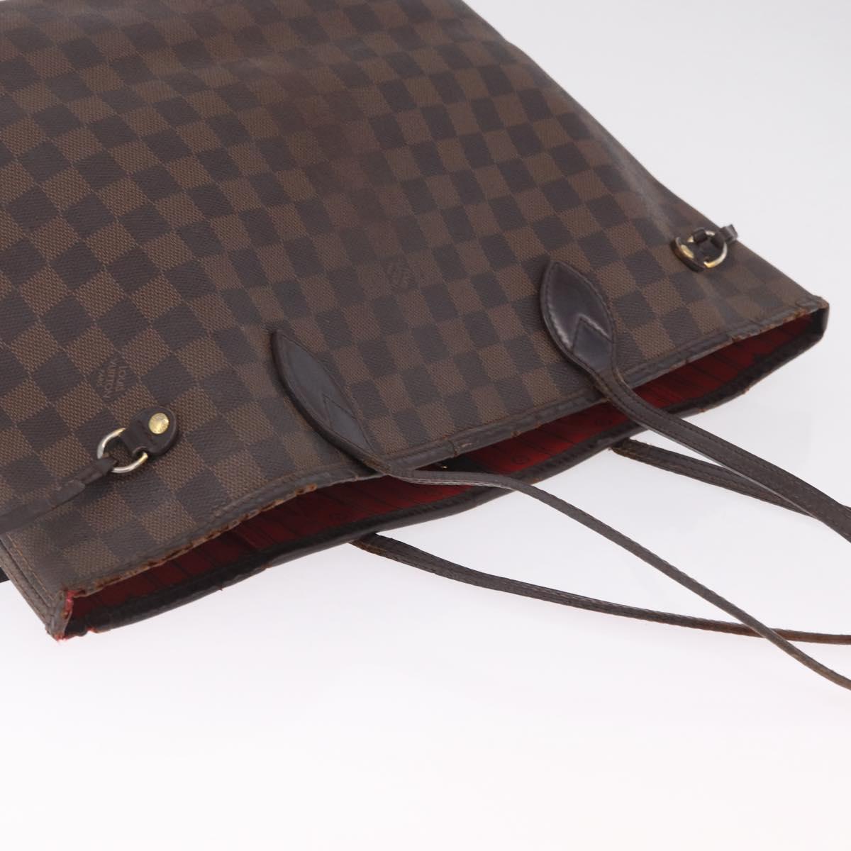 LOUIS VUITTON Damier Ebene Neverfull MM Tote Bag N51105 LV Auth 213941