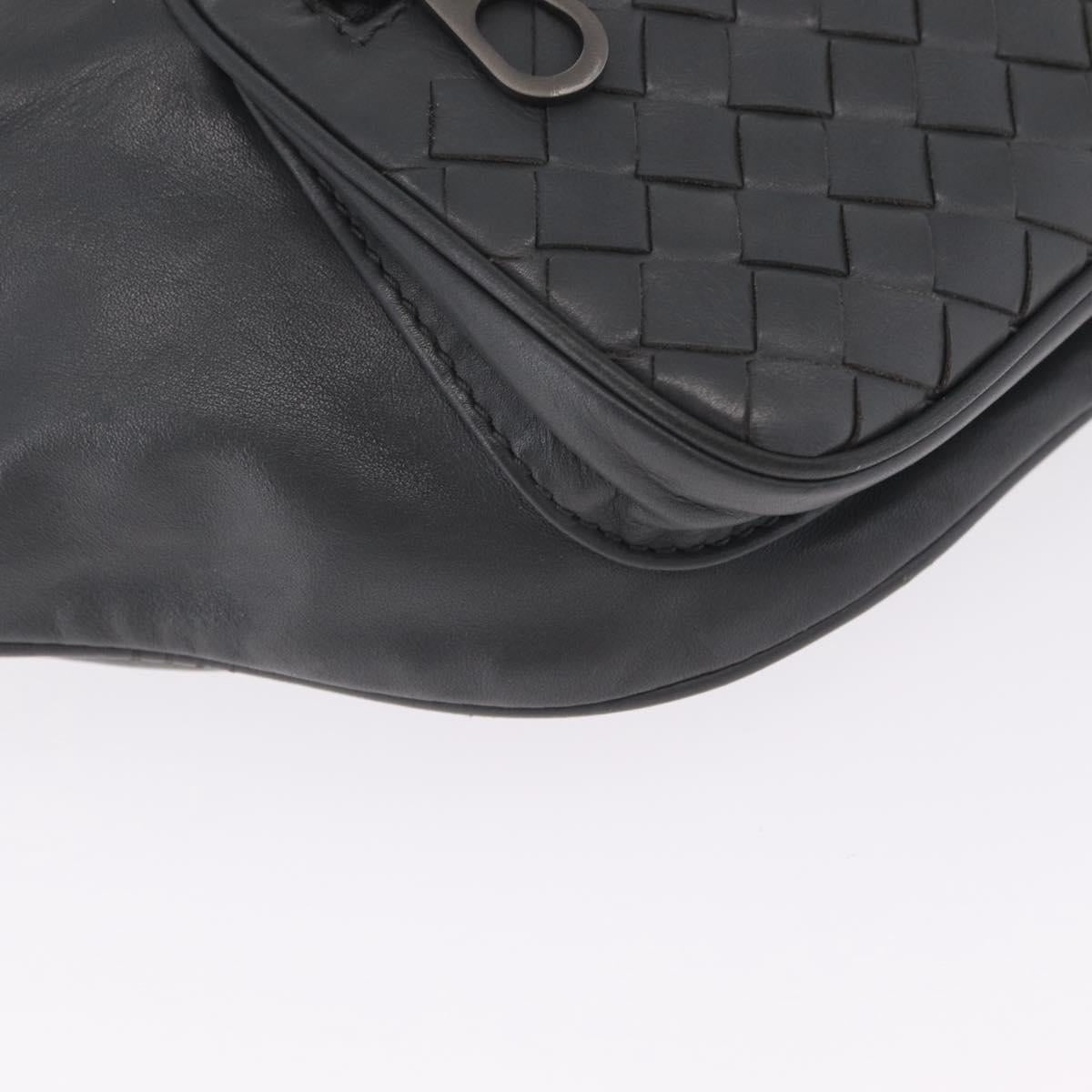 Bottega Veneta INTRECCIATO Body Bag Leather Gray Auth 213950V