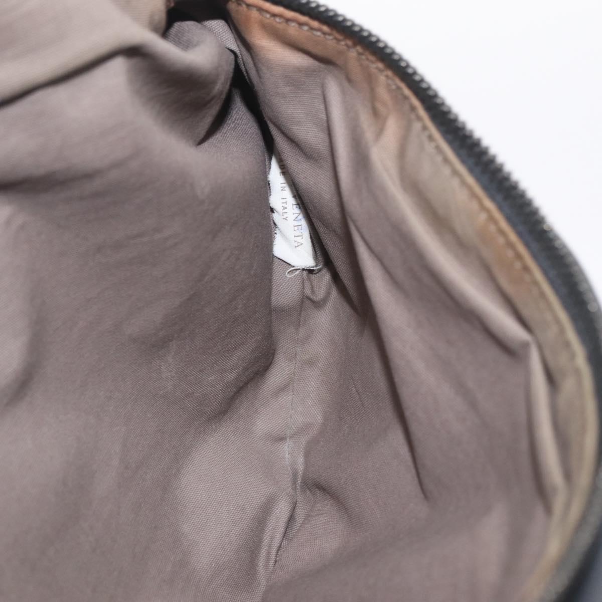 Bottega Veneta INTRECCIATO Body Bag Leather Gray Auth 213950V