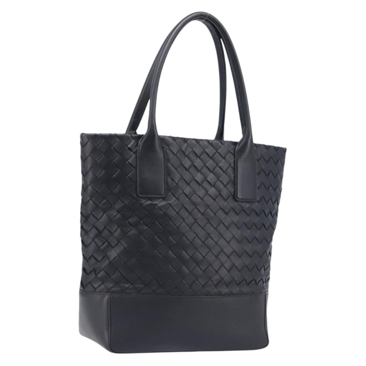 Bottega Veneta INTRECCIATO Tote Bag Leather Black Auth 213951V
