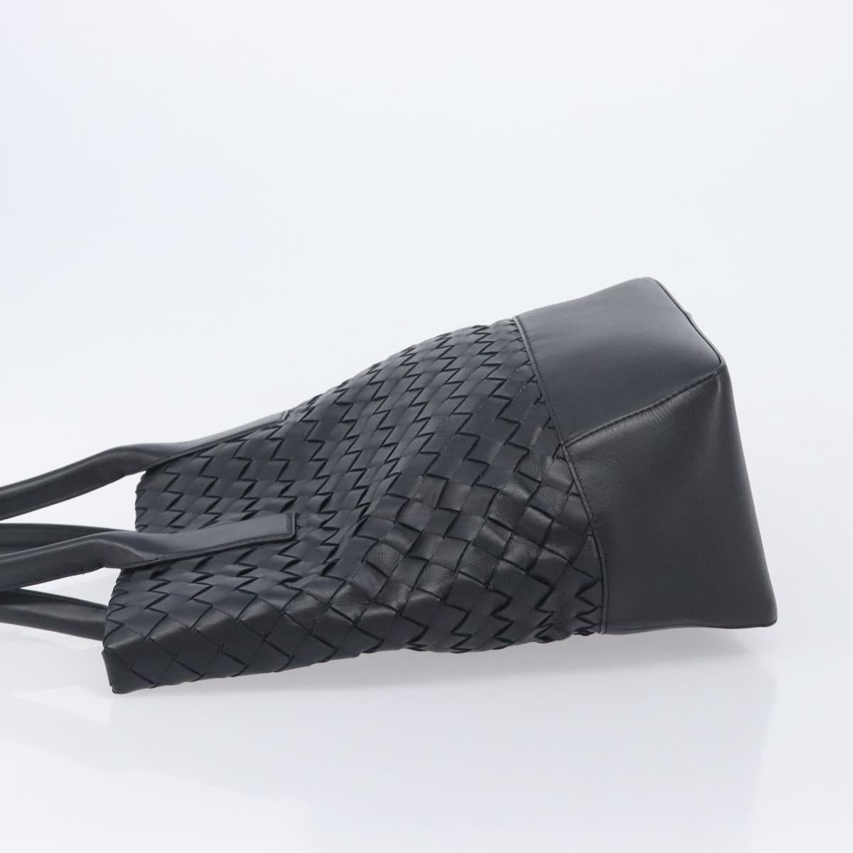 Bottega Veneta INTRECCIATO Tote Bag Leather Black Auth 213951V