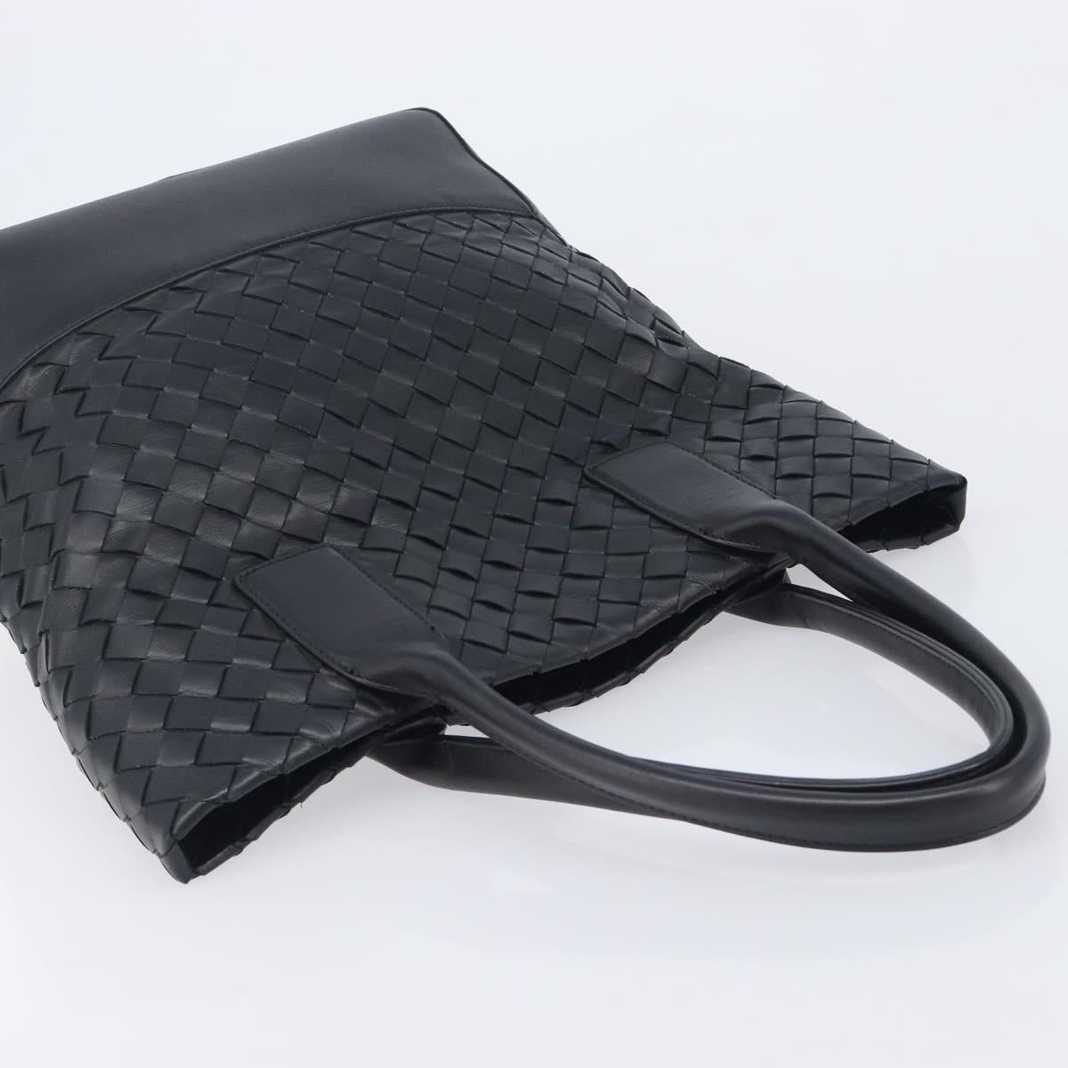 Bottega Veneta INTRECCIATO Tote Bag Leather Black Auth 213951V