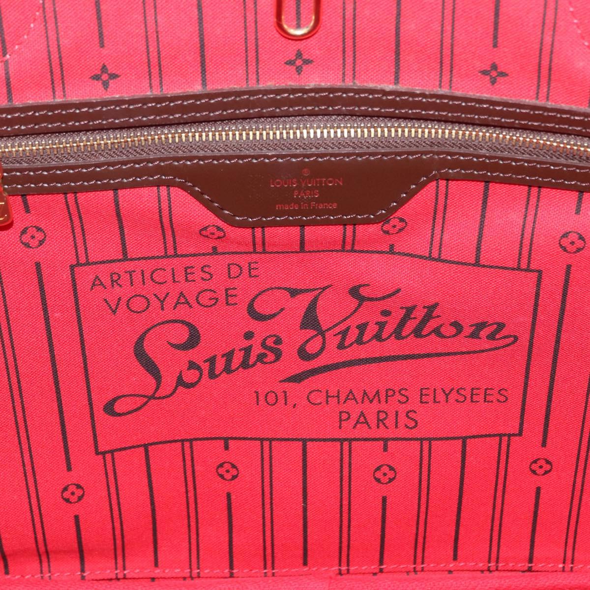 LOUIS VUITTON Damier Ebene Neverfull MM Tote Bag N51105 LV Auth 213954SAM