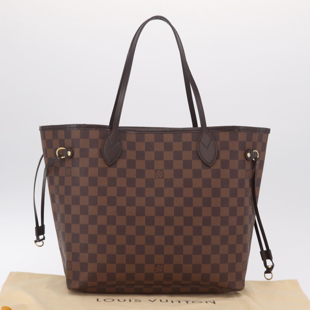 LOUIS VUITTON Damier Ebene Neverfull MM Tote Bag N51105 LV Auth 213954SAM