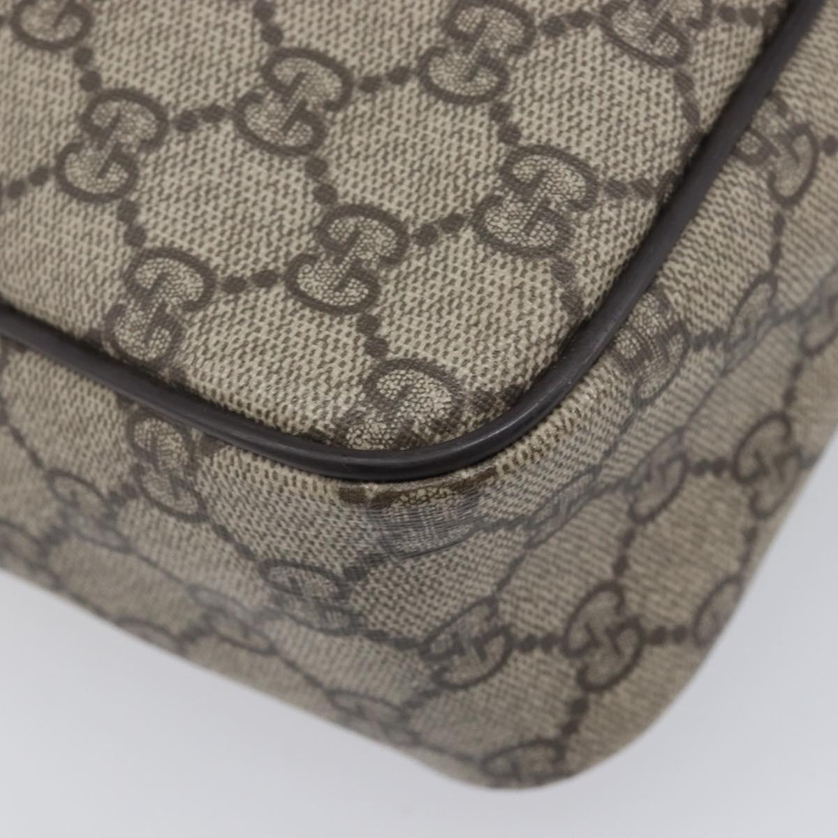 GUCCI GG Supreme Shoulder Bag PVC Beige Gold 201448 Auth 213958V